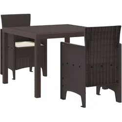 vidaXL Garten Essset 3 pcs Braun 100 x 100 x 73 cm Harz