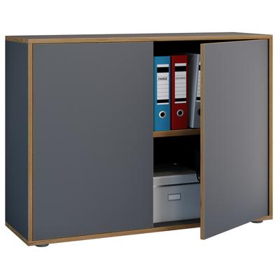 Aktenschrank VCM "Büroschrank Aktenschrank Sideboard Salia 2fach", schwarz (anthrazit), B:30cm T:33cm, Obermaterial: 100% Holz Wood., Schränke