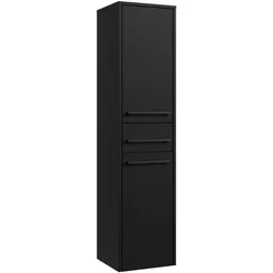 BADEZIMMERSCHRANK Florence mit 2 Türen Schwarz Matt - 30 x 35 x 130 cm
