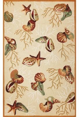 Domani Mohana Beige Deep Sea Hand-Hooked Area Rug