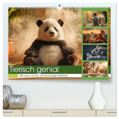Tierisch genial (hochwertiger Premium Wandkalender 2027 DIN A2 quer), Kunstdruck in Hochglanz