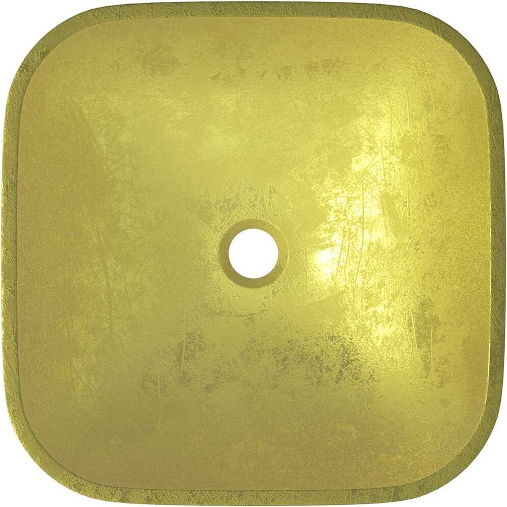 vidaXL Lavabo Verre 42x42x14 cm Doré