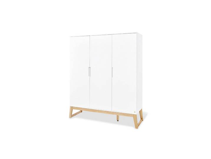 Pinolino Babykleiderschrank Pinolino Bridge, Weiß, Eschefarben, Holz, Esche, massiv, 5 Fächer, 2 Schublade(n) Schubladen, 156x187x52 cm, in verschiedenen Größen erhältlich, Babymöbel & Kindermöbel, Babyzimmer, Babyzimmer-Serien