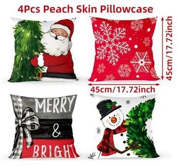 Lush Living Finds Christmas Ornament Pillow Case Set, Merry Christmas Cushion Cover, Home Decorations, Navidad Gifts, New Year Gifts 3