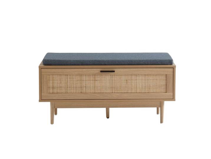 Banc à chaussures cannage rotin 1 porte 100cm