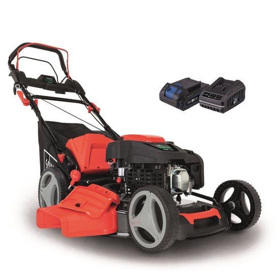 Scheppach MS225-53E Benzine Grasmaaier met Hybride Start, 224 cc, 6 PK, 53 cm, 65 L opvangbak