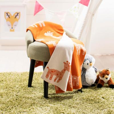 "SAFAVIEH Titan 32 x 40 Inch Cotton Collection Throw, Orange - 32"" x 40"""