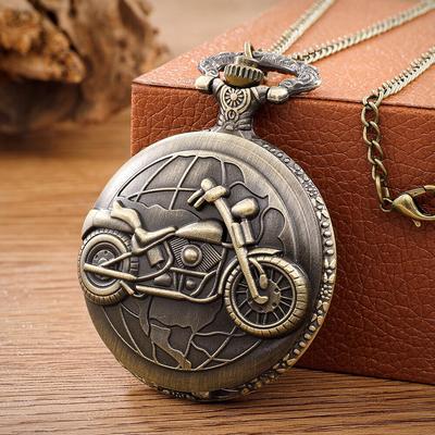 Combo Retail Shop Motorcycle Quartz Pocket Watch, Motorbike Design Pendant, Fob Watch Chain For Men Motorcycle Quartz Pocket Watch, Motorbike Design Pendant, Fob Watch Chain For Men