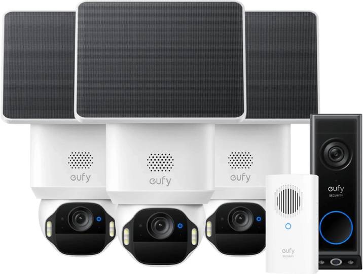 Eufy SoloCam E42 3-Pack + Video Doorbell E340 + Chime