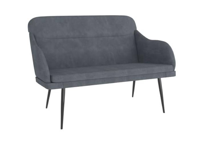 HKTMGDNG Sitzbank Dunkelgrau 110x76x80 cm Polsterbank Samt Bequeme Polsterbank mit weichem Samtbezug und stabilem Metallgestell für Schlafzimmer und Flur.