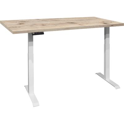 Schreibtisch MÄUSBACHER "Big System Office", weiß (weiß matt, sandeiche, weiß matt, sandeiche), B:180cm, Tische, Schreibtisch, Breite 180 cm, elektrisch höhenverstellbar