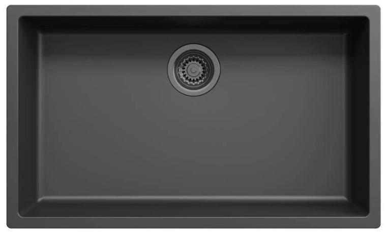 Küchenspüle 70x40 cm schwarz Unterbau und Aufbau Pure.Sink