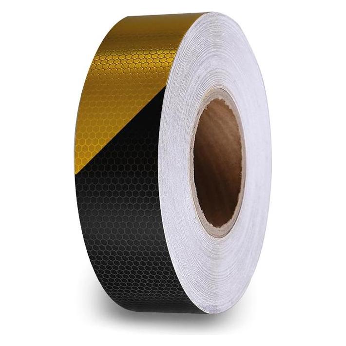 Perel Reflektierendes Wabenband 5cm x 5m - Schwarz/Gelb (PT-RFH5X5BY)