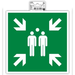 Exacompta 67005E Hinweisschild, Sammelstelle, PVC, selbstklebend und rutschfest, 20x20 cm - Grün