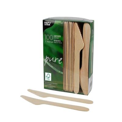PAPSTAR 1000 Messer, Holz "pure" 16,5 cm