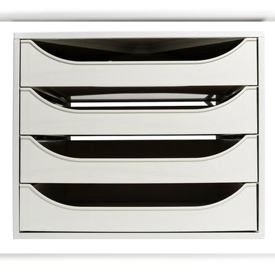 Exacompta 228606D ECOBOX Schubladenbox mit 4 Schubladen - Grau