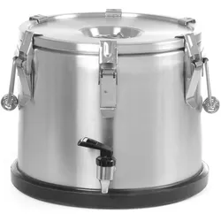 Hendi Isolierter tragbarer Behälter - mit Ablasshahn,, Profi Line, 15L, Ø330x(H)280mm, Getränkespender, Silber