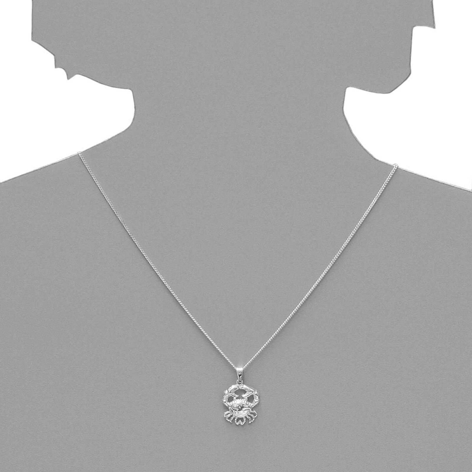 Kettenanhänger OSTSEE-SCHMUCK "Ostsee-Schmuck Anhänger Tierkreiszeichen Krebs", weiß (weiß, neutral), Schmuckanhänger, Damen, 25 x 17mm, Silber 925 (Sterlingsilber), 2,1 g, Kettenanhänger