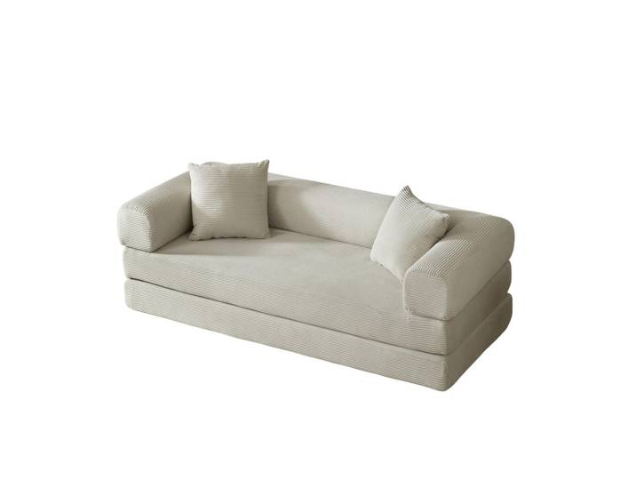 ComfortXL Schlafsofa De-34902 Tatami-Stil mit Bettfunktion Beige, 89x59x195 cm, Babymöbel & Kindermöbel, Kinderzimmer & Jugendzimmer, Schlafsofas