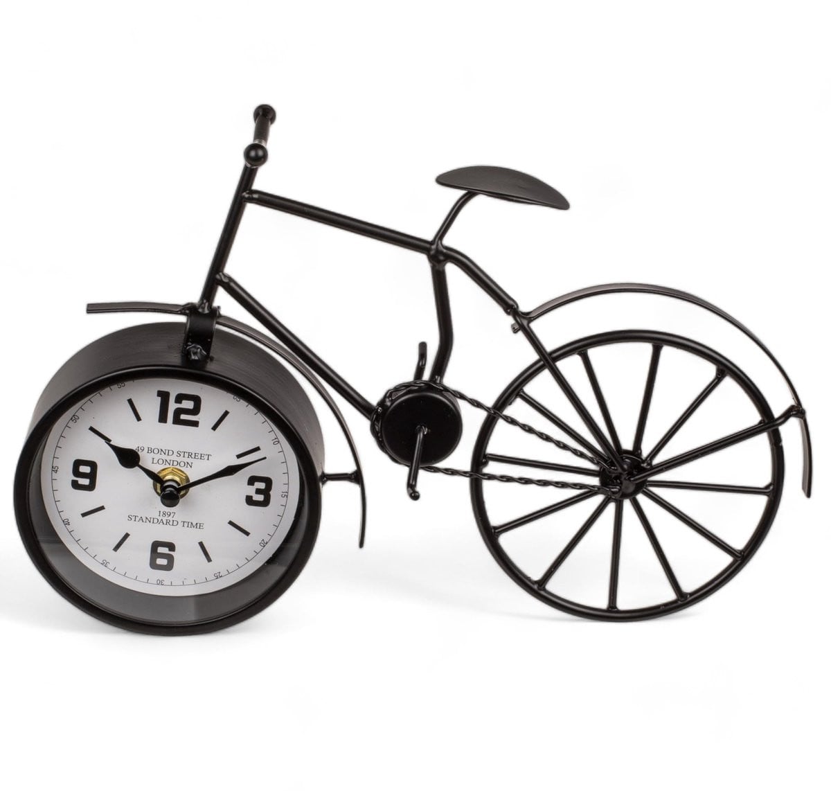OmGoods Dailygoody Retro fiets-tafelklok - Analoog - Zwart