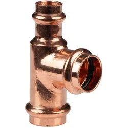 Kupfer Pressfitting T-Stück reduziert 22 x 22 x 15 mm V+M-Kontur DVGW