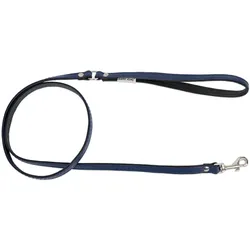 Trixie Smycz skrzana dla psa, granatowy/czarny, M-L, 20mm/120cm (Hund), Halsband + Leine