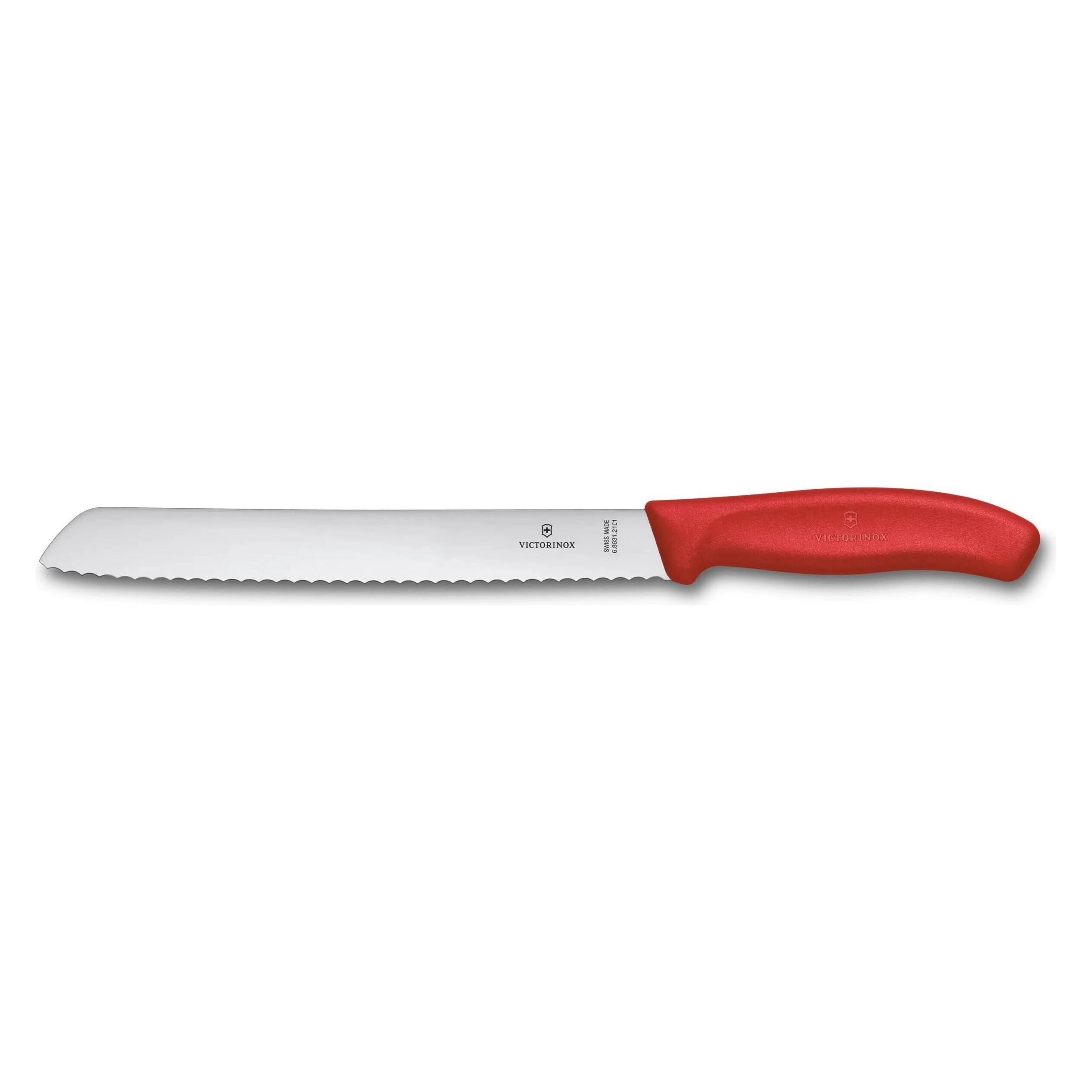 Victorinox Swiss Classic, Brotmesser, 21cm, wellen, rot, blister (21 cm) (6.8631.21C1B)