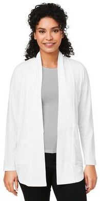 Devon & Jones DP125W Women's Raleigh Stretch Cardigan Jacket in White size XS   Triblend