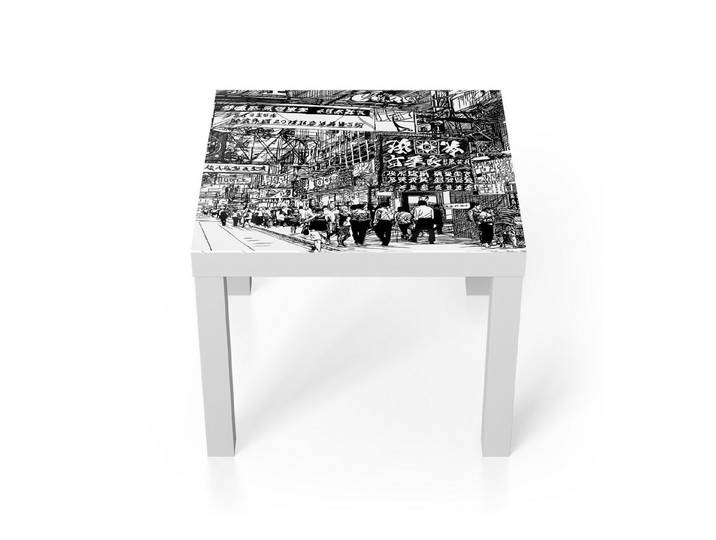 DEQORI Couchtisch 'Stadtgetümmel', Glas Beistelltisch Glastisch modern