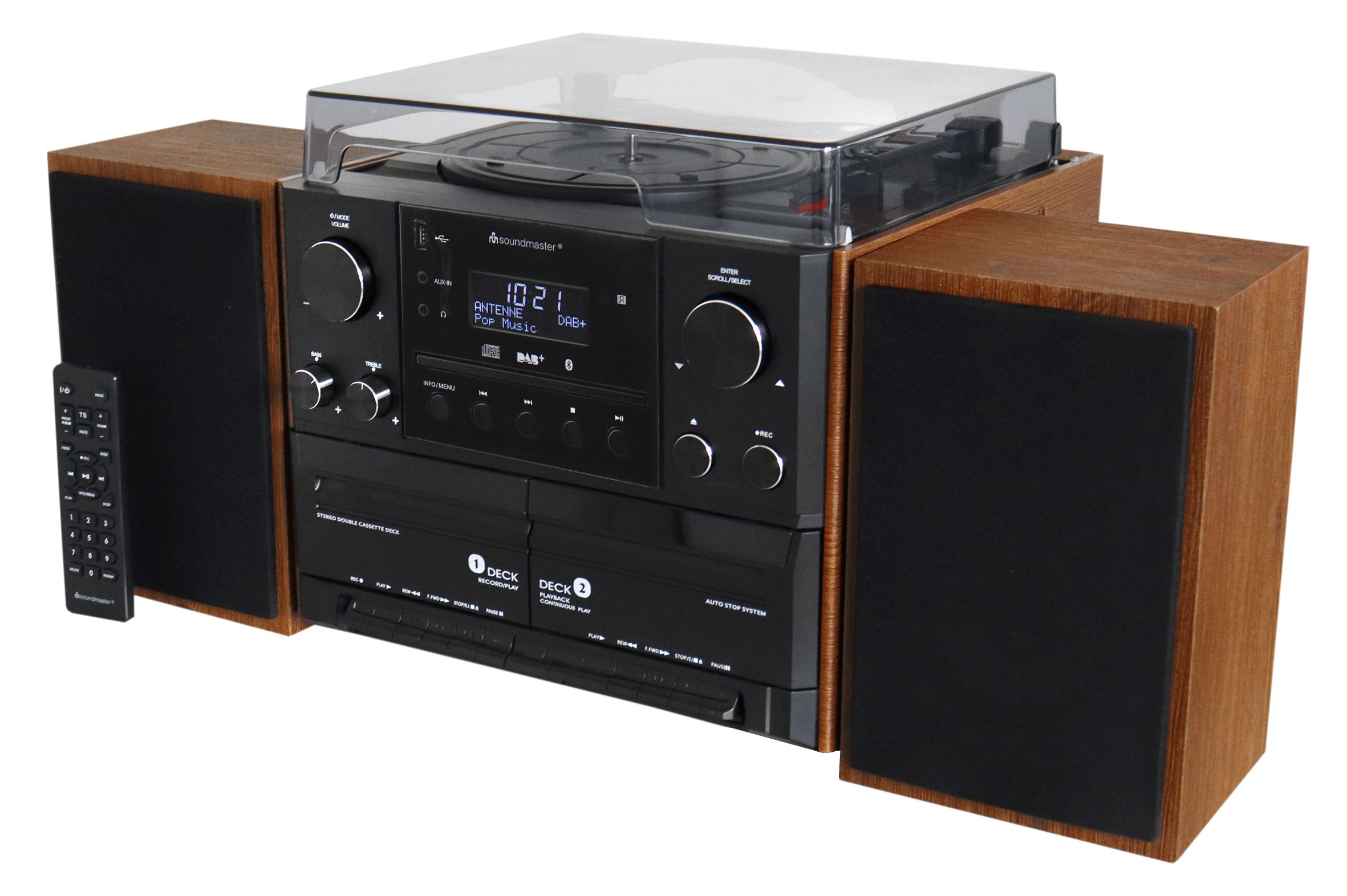 Soundmaster MCD5600BR DAB+, FM, PLL, UKW 10 W Bluetooth (Schwarz, Holz)