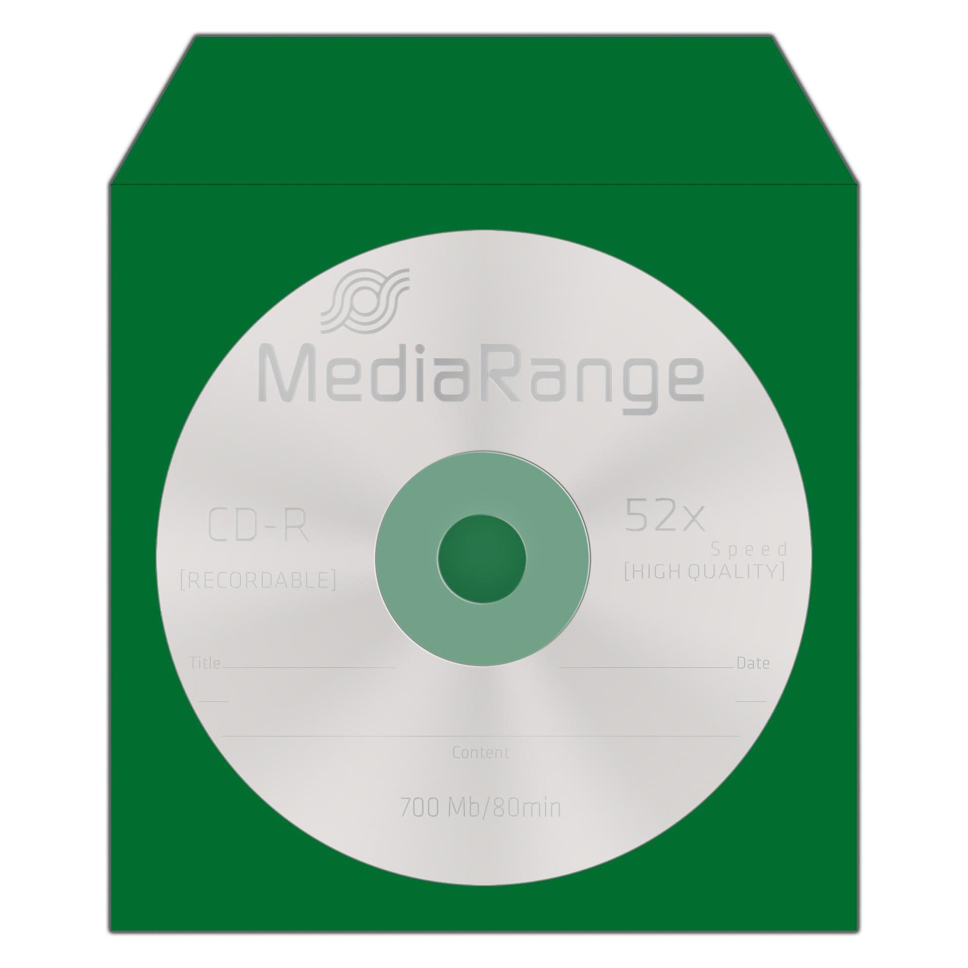 MediaRange CD/DVD Papierhüllen farbig mit Sichtfenster (BOX67)
