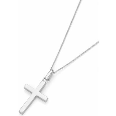Kette mit Anhänger FIRETTI "Schmuck Geschenk Silber 925 Halsschmuck Halskette Ankerkette Kreuz", silber (silber, 925), Halsketten, Damen, Silber 925 (Sterlingsilber), L: 45