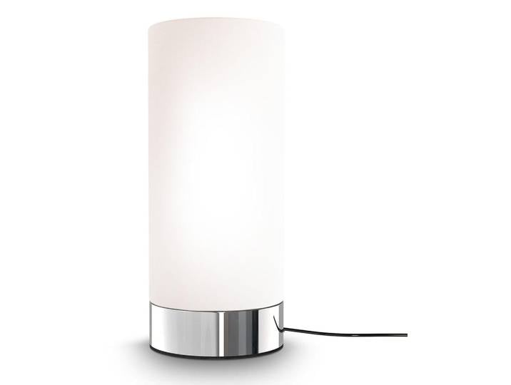 Nachttischlampe mit Touch, Dimmbar, E14 Fassung, Tischlampe, Lampe, Nachttischleuchte, Tischleuchte, Bürolampe, Leselampe, Leselicht, Glas weiß