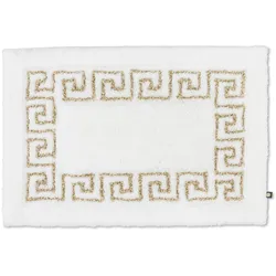 Rhomtuft »Mäander« Badteppich 50x65 cm / weiss-goldlurex