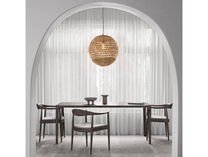 Nova Luce Pendelleuchte Bola, Schirm aus Naturfaser, Ø 50 cm of