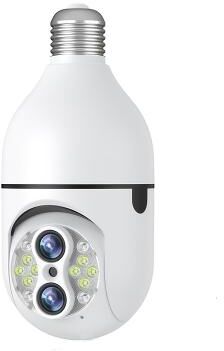 LightInthebox Upgraded Dual Lens 10XHybrid Zoom Light Bulb Security Camera WIFI 360 Auto Tracking Security Camera Color Night Vision Siren Light Alarm PTZ IP Camera For Home Security
