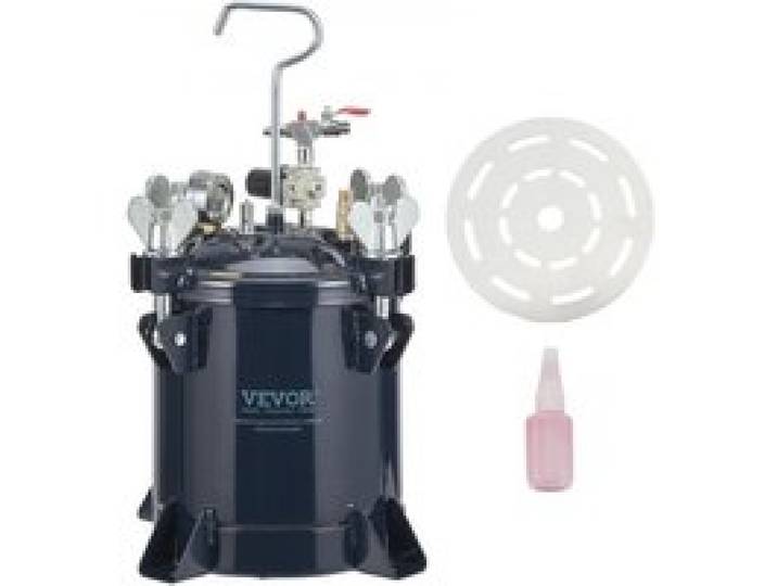 VEVOR Druckbehälter Farbbehälter Sprühfarbe Drucktopf 10 L Drucktank, 70 psi Lackierpistole Farbbehälter Φ 24 × 25 cm Spray Paint Pressure Pot Tank Paint Container Farbspritzpistolen Lacken, Flecken