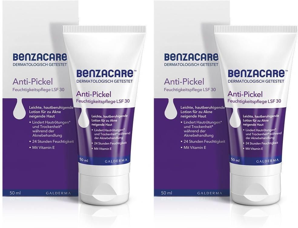 Benzacare Anti-Pickel Feuchtigkeitspflege SPF 30 2x 2x50 ml Creme