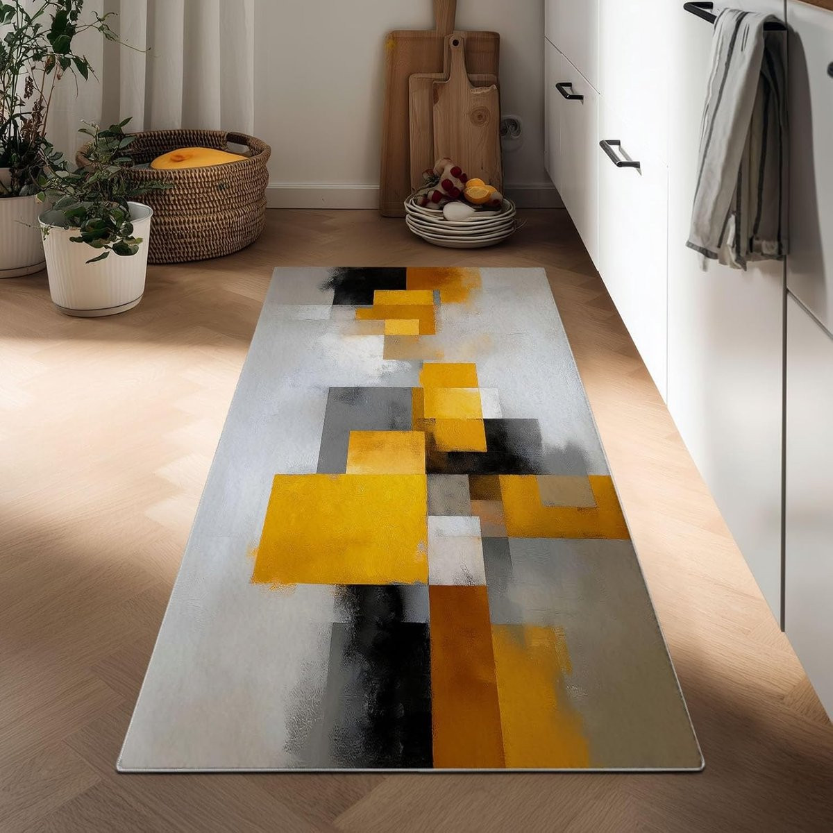 Modern Geometrisch Keukentapijt Loper - Rechthoekig - Meerkleurig - B/D: 40 x 120 cm