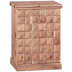 KADIMA DESIGN Hausbar Akazie Massivholz 65x91x50 cm Weinbar ausklappbar, Kleine Bar modern, Barschrank mit Türen, Spirituosenschrank mit Aufbewahrung für Flaschen