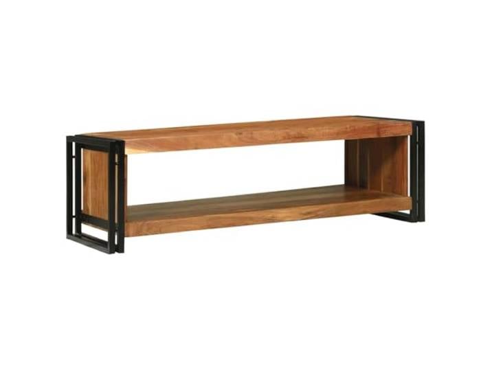 HKLGBVCR Couchtisch, massiv, Akazie, 120 x 50 x 38 cm, Braun, mit Metallrahmen
