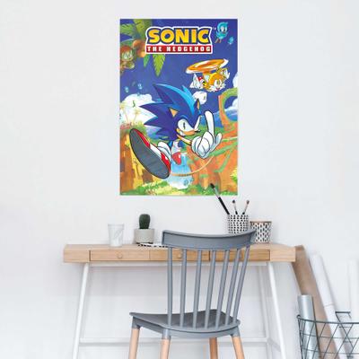 Poster REINDERS "Sonic the Hedgehog - sonic & tails", blau (farbe bild(er): blau), B:61cm H:91,5cm T:0,1cm, Holzwerkstoff, Bilder, Poster