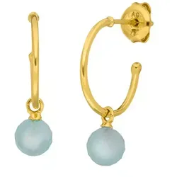 LEAF - OHRRINGE - CREOLE - Aqua Chalzedon - gold
