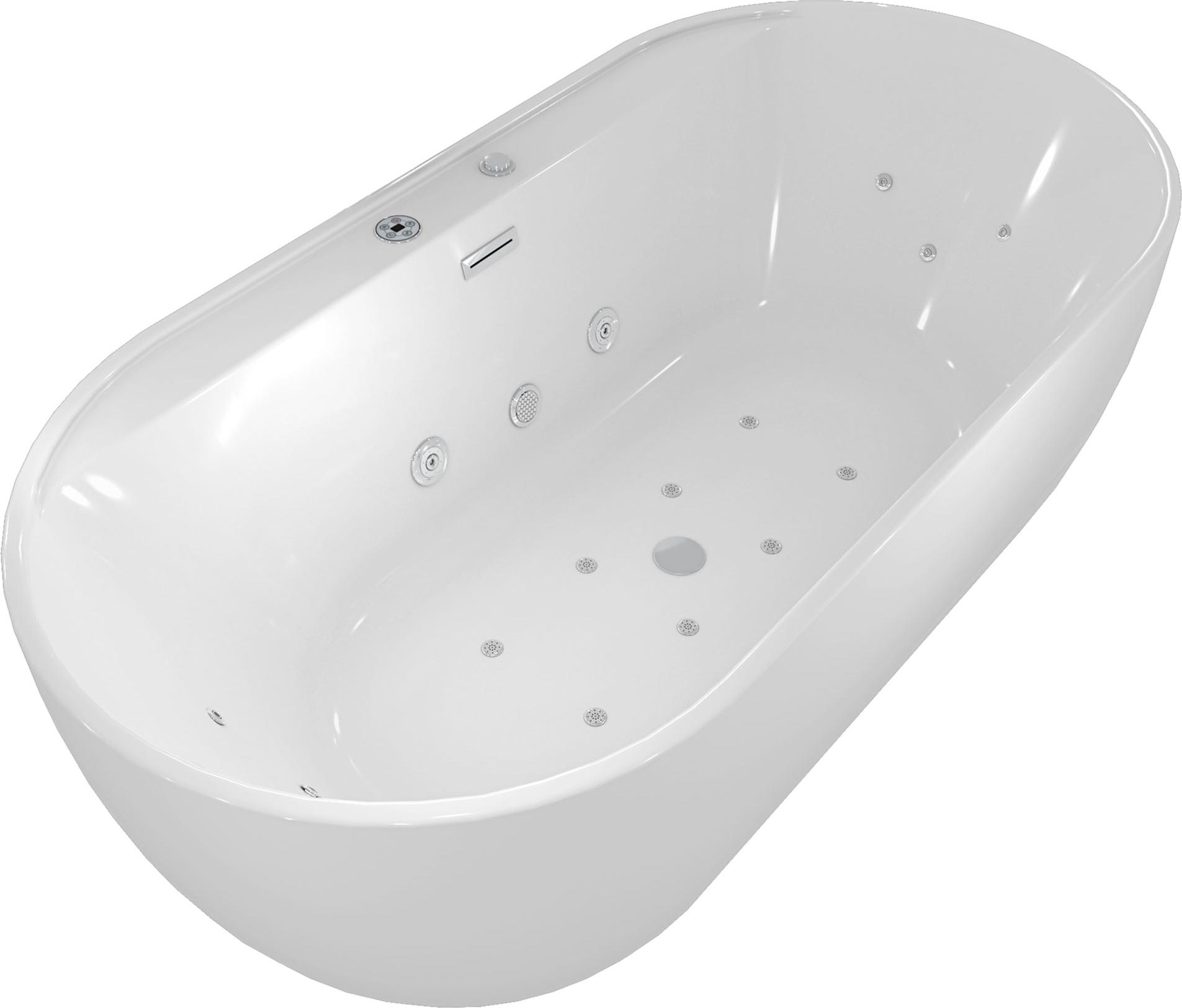 freistehende Badewanne Wanne F29 180x90 cm Whirlpool Luft & Wasser