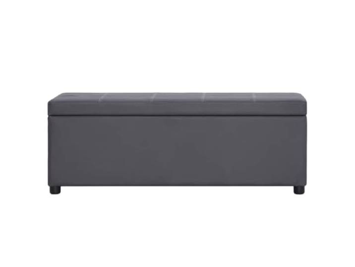HBBMGYD Sitzbank mit Staufach, 116 cm, Grau Kunstleder Sitzbank für Eingangsbereich, Lounge, Truhe, weiches Kunstleder, grau, 116 cm, bequemer Sitz