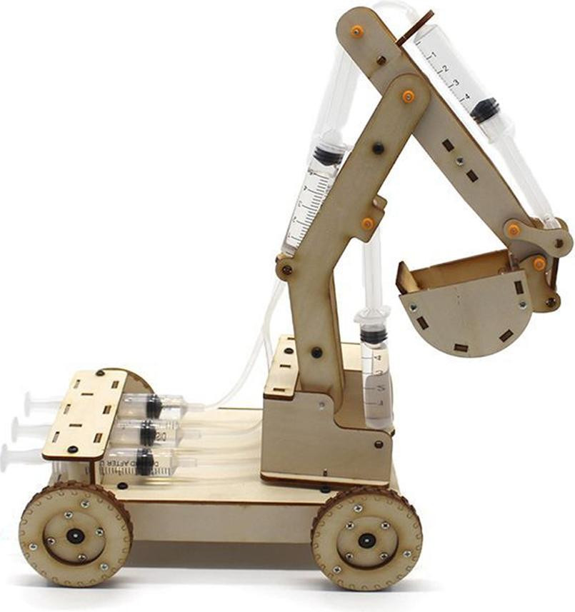 Gistuch Doe-het-zelf houten hydraulische graafmachine montageset voor experimenten