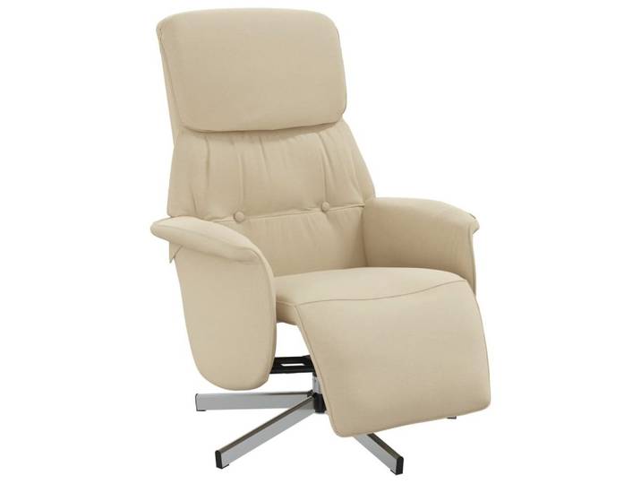 vidaXL Relaxsessel, Sessel mit Fußteil Creme Stoff