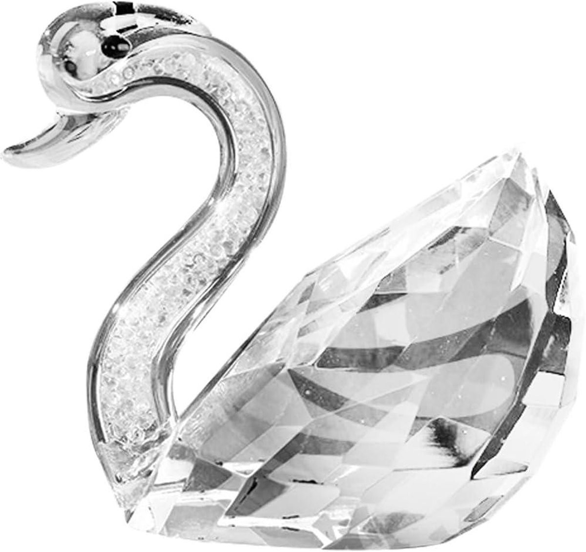 Kristallen Zwaan Beeldje - Wit - 7 x 6.5 cm