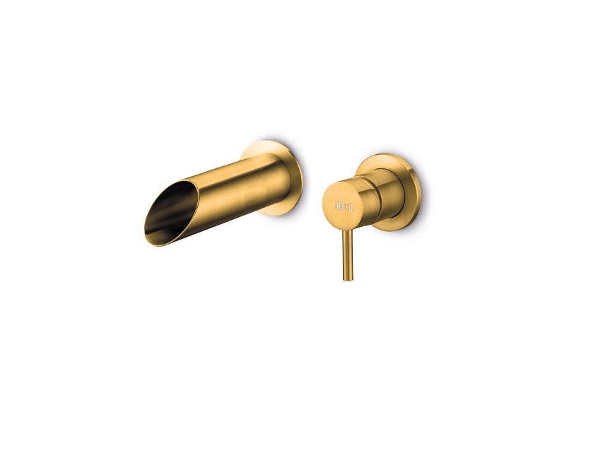 JEE-O pure Wand-Waschtischarmatur mit Auslauf, mattgold, 300-1525 300-1525