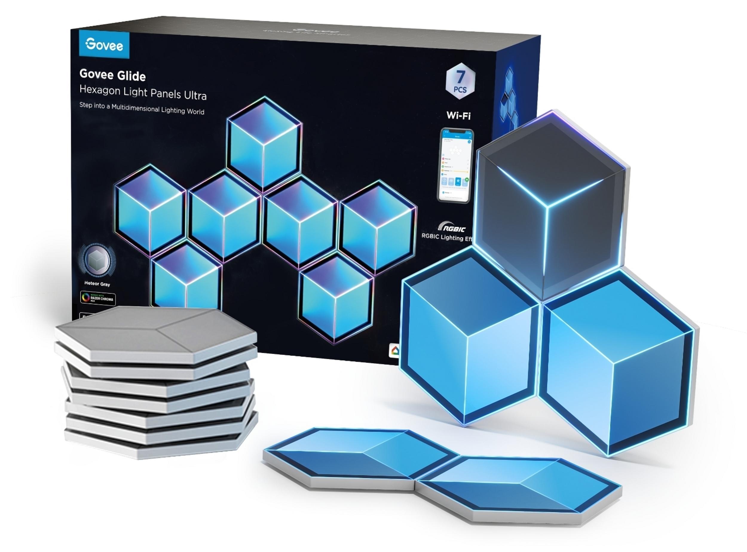 Govee H606A, Intelligente Wandleuchte, Wi-Fi/Bluetooth, Grau, 802.11b, 802.11g, Wi-Fi 4 (802.11n), LED, Multi